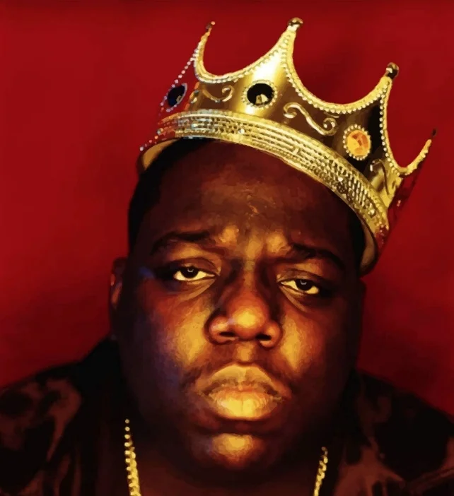 The Notorious B.I.G. wearing a crown