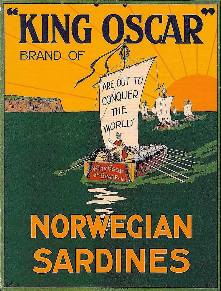 King Oscar 'Out to Conquer the World' Sardine poster