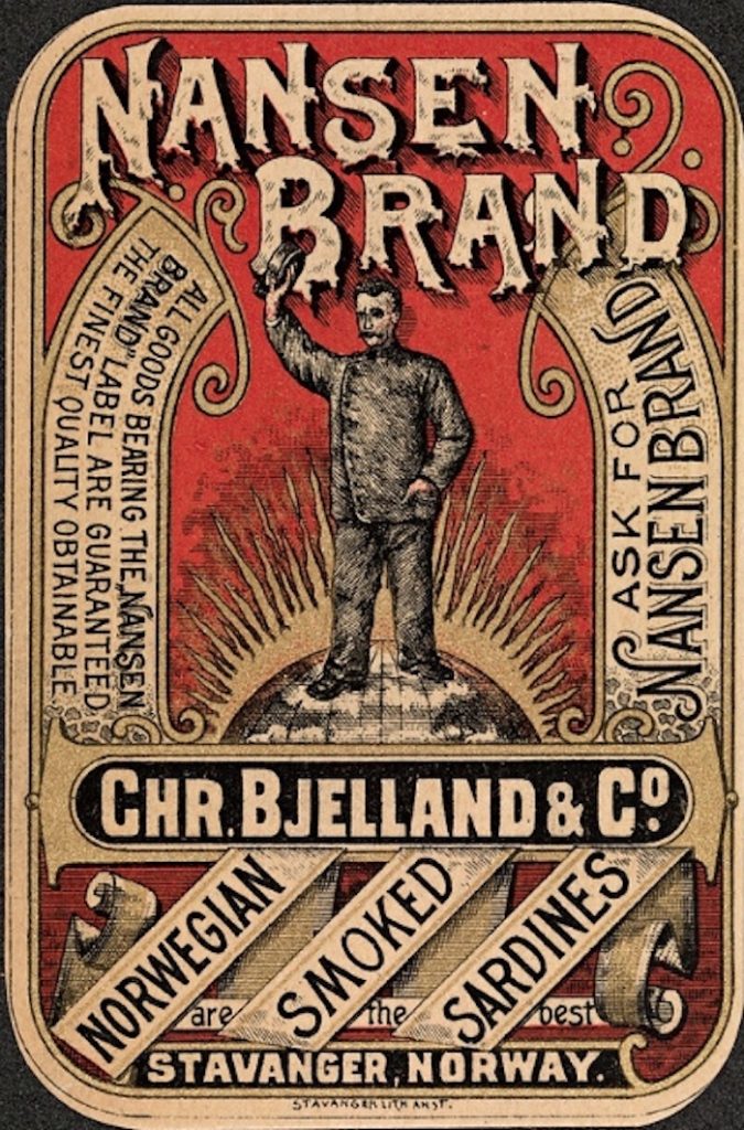 Nansen Brand sardine can label, late C19th