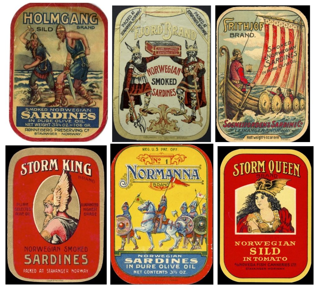 A compilation of sardines featuring images of Norsemen and Normans