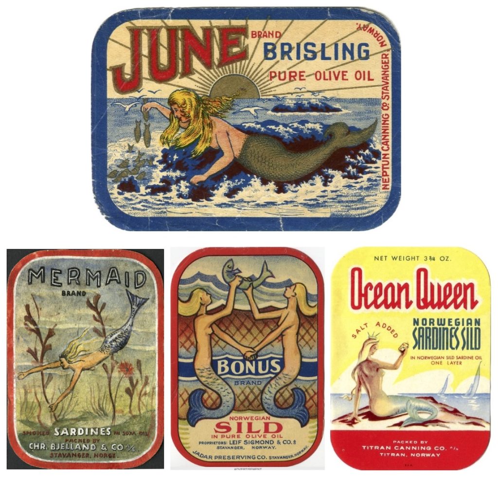Compilation of mermaid label designs