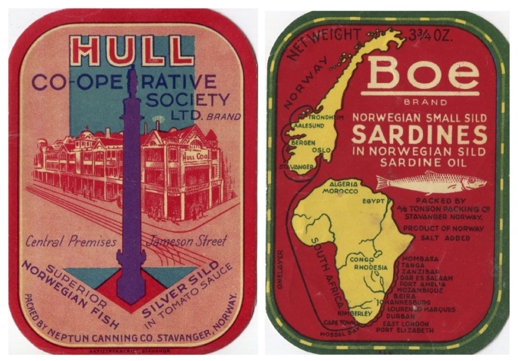 Labels for Hull Co-op brand and Boe brand sold in Africa