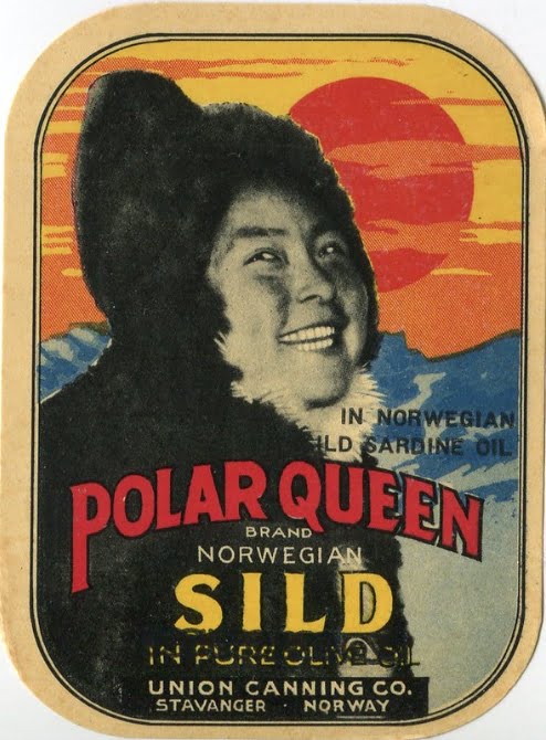 Polar Queen brand label featuring the film wife of Nanook of the North